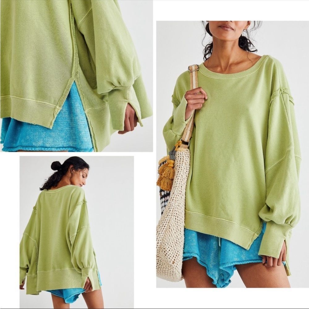 FP Camden Oversized Sweatshirt in Sand Heather Gray - Picture 6 of 14